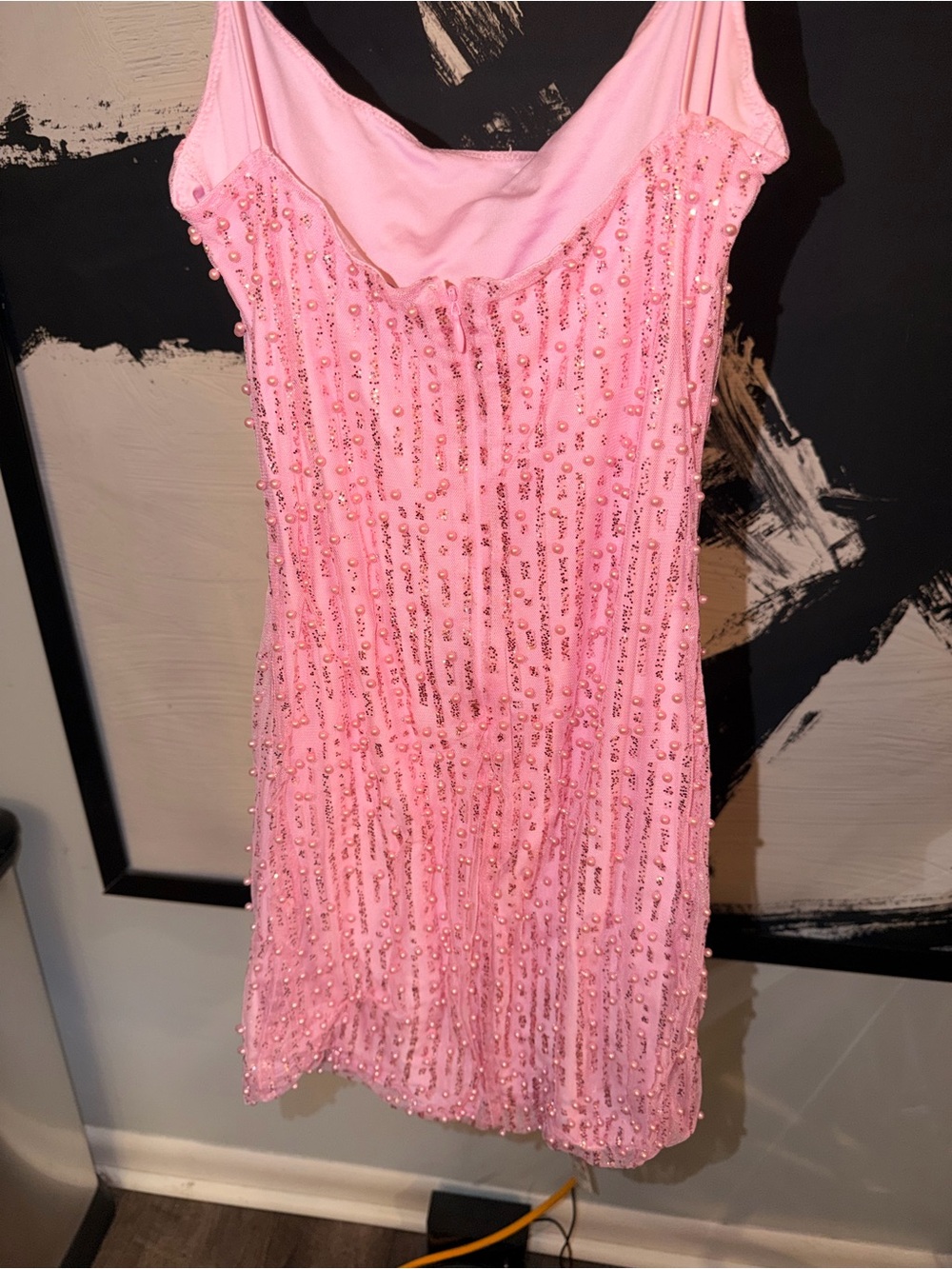 Oh Polly Pink Sequin Strappy Bodycon Mini Dress - Picture 5 of 6